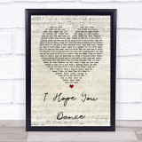 Lee Ann Womack I Hope You Dance Script Heart Song Lyric Quote Print