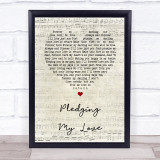 Marvin Gaye & Diana Ross Pledging My Love Script Heart Song Lyric Quote Print