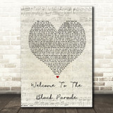 My Chemical Romance Welcome To The Black Parade Script Heart Song Lyric Print