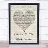 My Chemical Romance Welcome To The Black Parade Script Heart Song Lyric Print