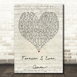 Randy Travis Forever & Ever, Amen Script Heart Song Lyric Quote Print