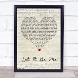 Ray LaMontagne Let It Be Me Script Heart Song Lyric Quote Print