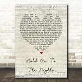 Richard Marx Hold On To The Nights Script Heart Song Lyric Quote Print