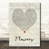 Sweet Female Attitude Flowers Script Heart Song Lyric Quote Print