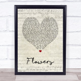 Sweet Female Attitude Flowers Script Heart Song Lyric Quote Print