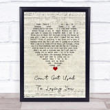 Andy Williams Can't Get Used To Losing You Script Heart Song Lyric Print