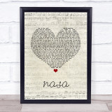 Ariana Grande NASA Script Heart Song Lyric Print