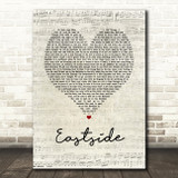 benny blanco, Halsey & Khalid Eastside Script Heart Song Lyric Print