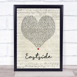 benny blanco, Halsey & Khalid Eastside Script Heart Song Lyric Print