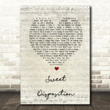 The Temper Trap Sweet Disposition Script Heart Song Lyric Quote Print