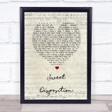 The Temper Trap Sweet Disposition Script Heart Song Lyric Quote Print