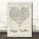 The Turtles Happy Together Script Heart Song Lyric Quote Print