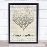 The Turtles Happy Together Script Heart Song Lyric Quote Print