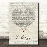 Craig David 7 Days Script Heart Song Lyric Print