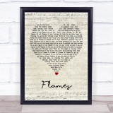 David Guetta & Sia Flames Script Heart Song Lyric Print