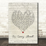 Dire Straits On Every Street Script Heart Song Lyric Print