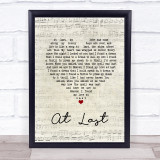 Ella Fitzgerald At Last Script Heart Song Lyric Print