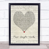 Frank Turner Four Simple Words Script Heart Song Lyric Print