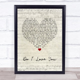Frank Wilson Do I Love You Script Heart Song Lyric Print