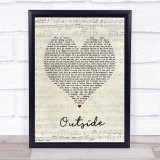 George Michael Outside Script Heart Song Lyric Print