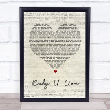 Gerald Levert Baby U Are Script Heart Song Lyric Print