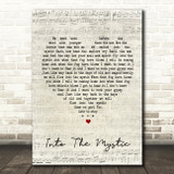 Van Morrison Into The Mystic Script Heart Song Lyric Quote Print