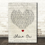 James Blunt Shine On Script Heart Song Lyric Print