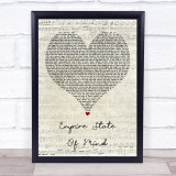Jay-Z feat Alicia Keys Empire State Of Mind Script Heart Song Lyric Print