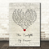 JOHNNY MATHIS The Twelfth Of Never Script Heart Song Lyric Print