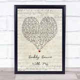 Krystal Keith Daddy Dance With Me Script Heart Song Lyric Print