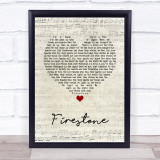 Kygo Firestone Script Heart Song Lyric Print