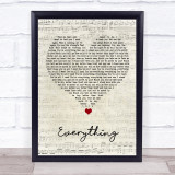 Lifehouse Everything Script Heart Song Lyric Print