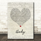 Loud Luxury feat. Brando Body Script Heart Song Lyric Print