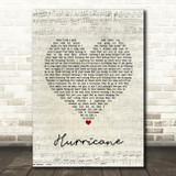 Luke Combs Hurricane Script Heart Song Lyric Print