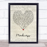 Muse Madness Script Heart Song Lyric Print