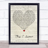 Nick Lachey This I Swear Script Heart Song Lyric Print