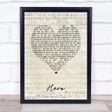 Nickelback Hero Script Heart Song Lyric Print