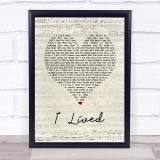 OneRepublic I Lived Script Heart Song Lyric Print
