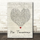 Orson No Tomorrow Script Heart Song Lyric Print