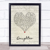 Pearl Jam Daughter Script Heart Song Lyric Print