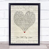 Pink You Get My Love Script Heart Song Lyric Print