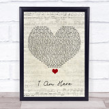 Pink I Am Here Script Heart Song Lyric Print