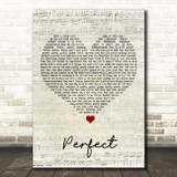 Pink Perfect (Clean Edition) Script Heart Song Lyric Print