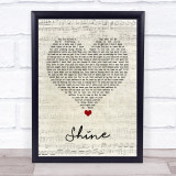 Take That Shine Script Heart Song Lyric Print