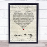 Taylor Swift Shake It Off Script Heart Song Lyric Print