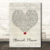 The Bangles Eternal Flame Script Heart Song Lyric Print