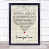 Turnpike Troubadours Evangeline Script Heart Song Lyric Print