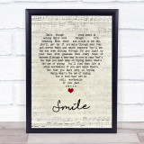 Westlife Smile Script Heart Song Lyric Print