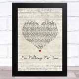 Chester See I'm Falling For You Script Heart Song Lyric Music Art Print