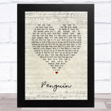 Christina Perri Penguin Script Heart Song Lyric Music Art Print